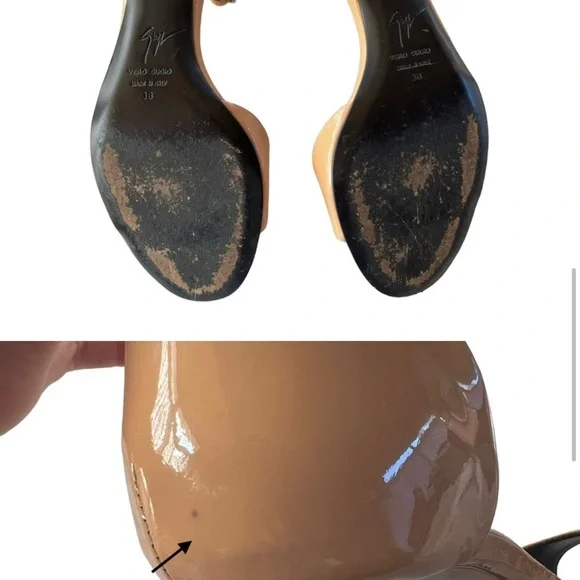 GIUSEPPE ZANOTTI Patent Leather Cuoionero Sandal Sz 38/8 - Picture 3 of 4